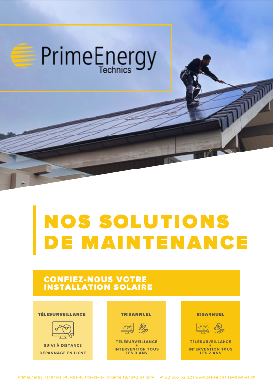 Contrat de maintenance de centrale solaire photovoltaïque PrimeEnergy